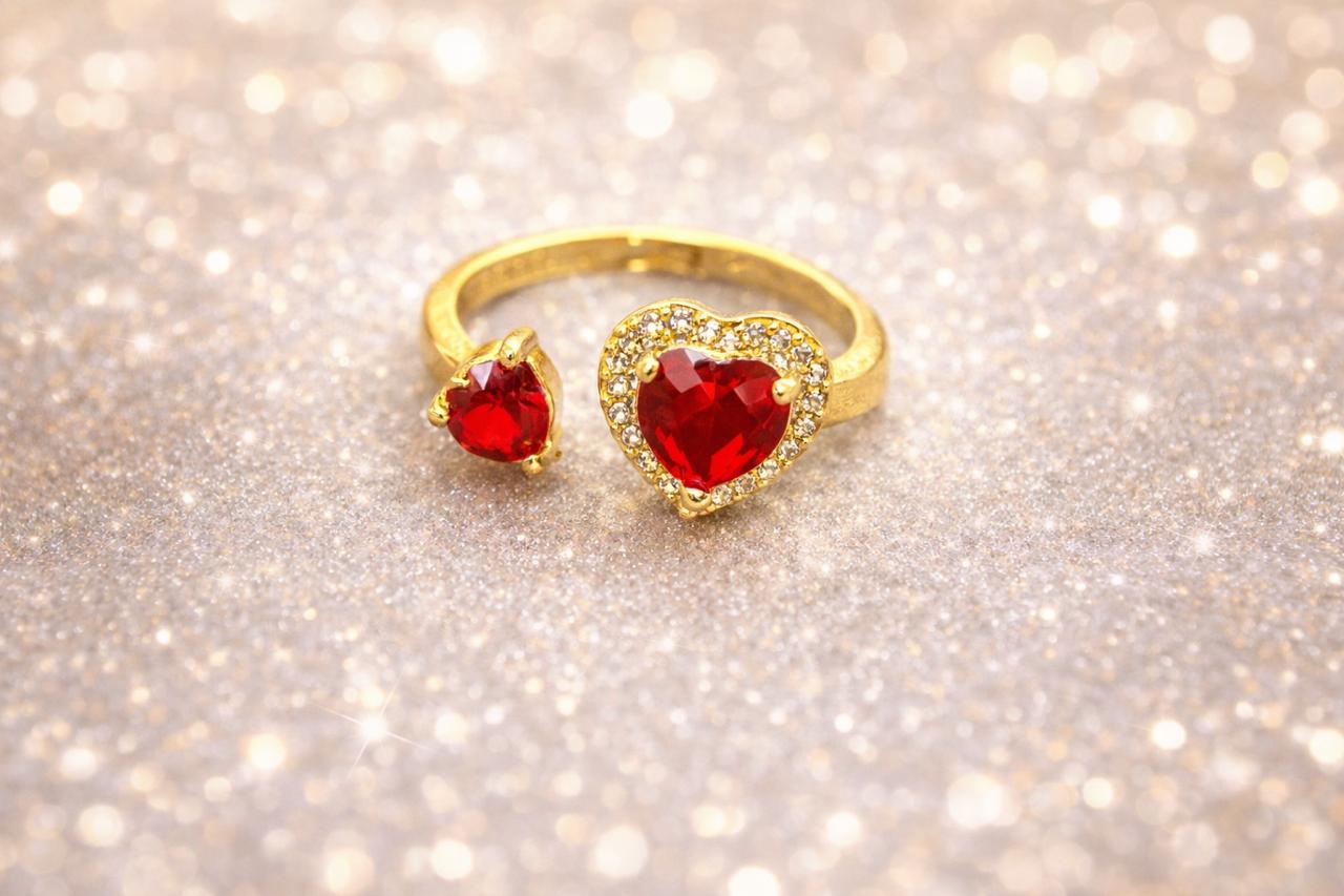 ANILLO DE CORAZON ROJO